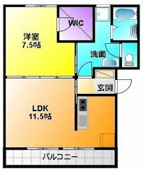 間取りは1LDK　　