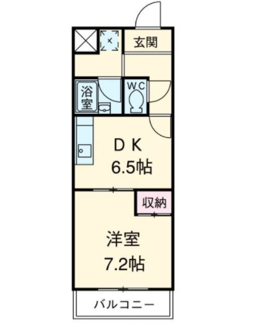 ピンクタイルのお部屋の間取り図