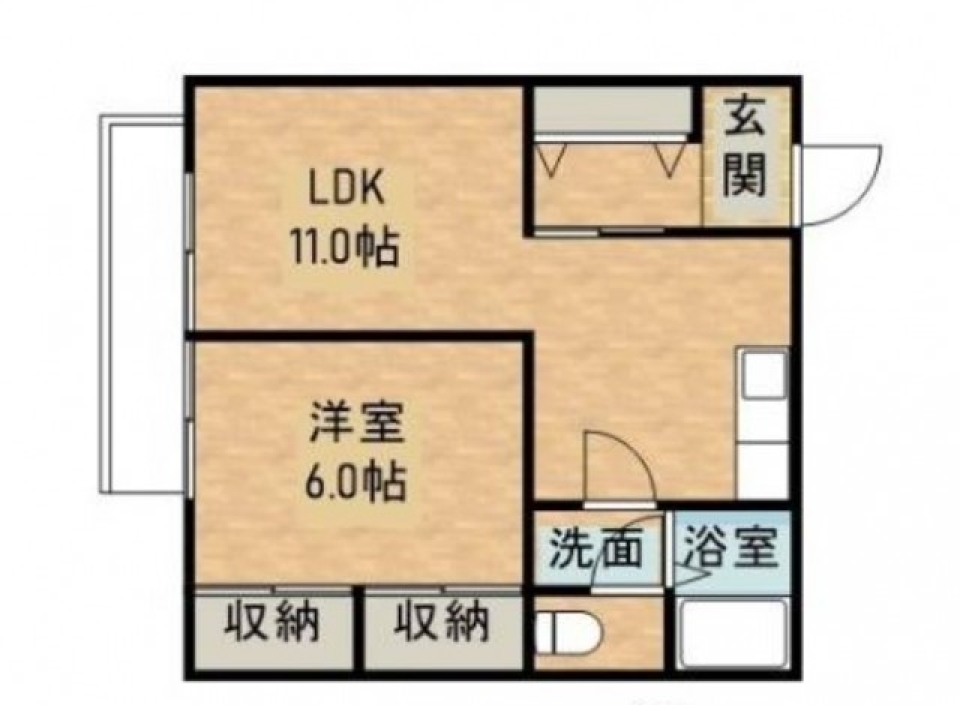 静かな街で過ごすシンプルライフ。の間取り図