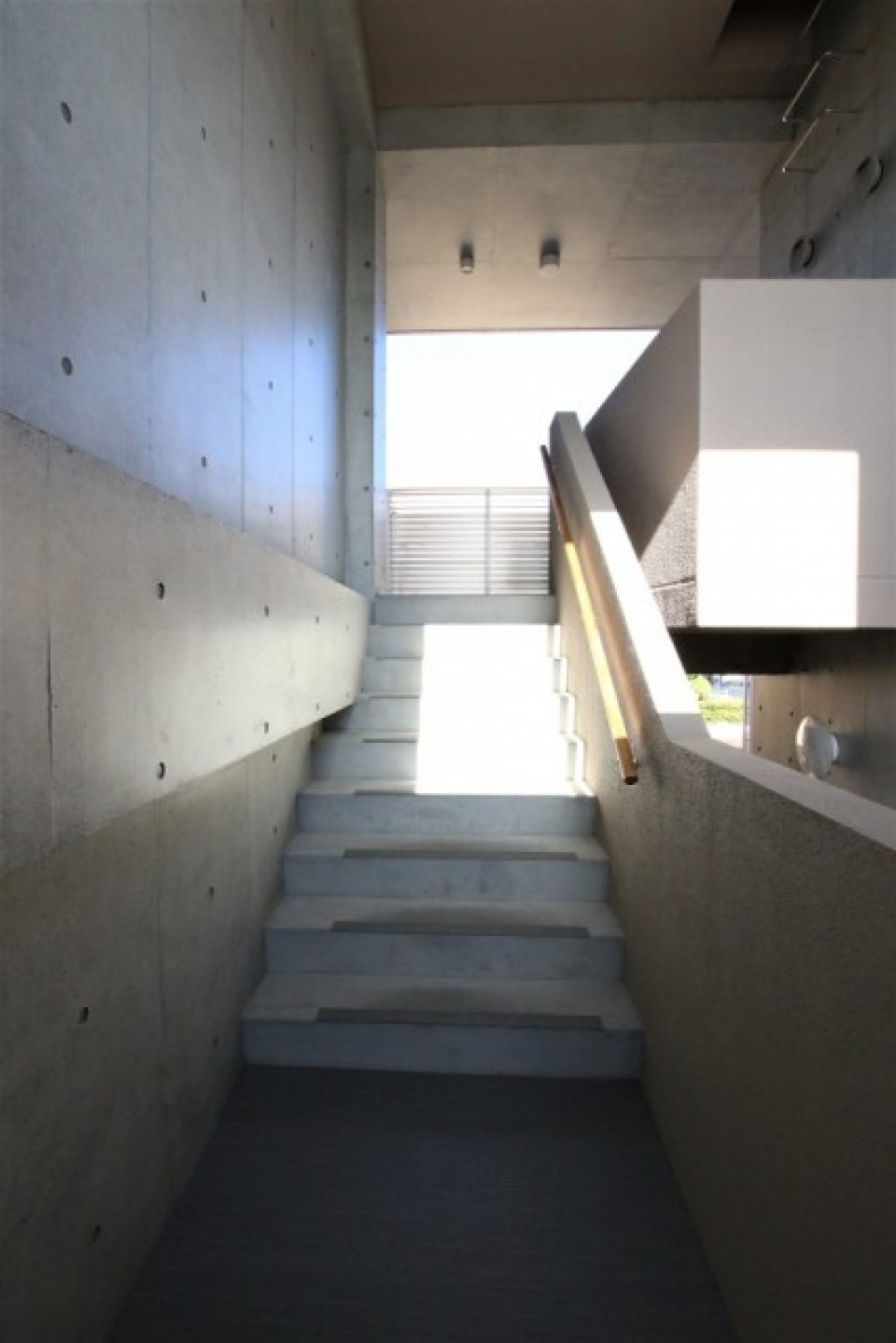 共有部の階段はコンクリートで、デザイナーズ感が漂う。