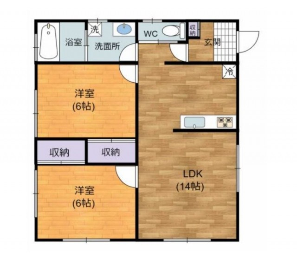 平屋建てライフの間取り図