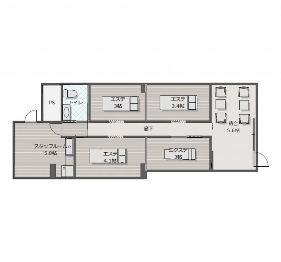 さあ、エステサロンを始めよう！の間取り図
