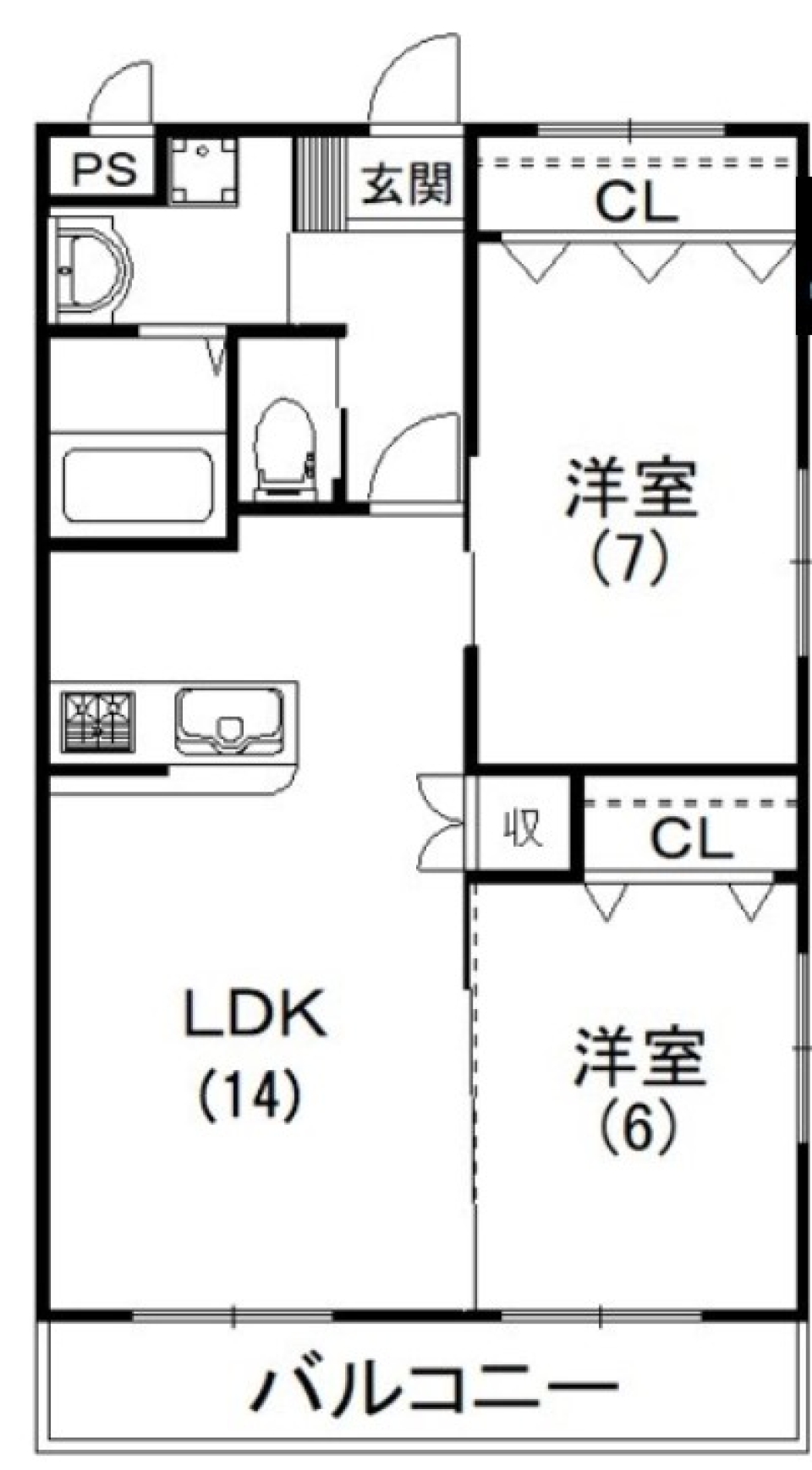 20帖のLDKにも！自分だけのお部屋づくり！の間取り図