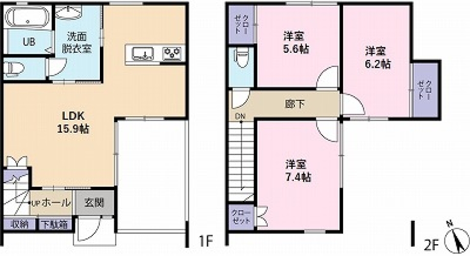 【新築】高林のテラスハウス賃貸！の間取り図