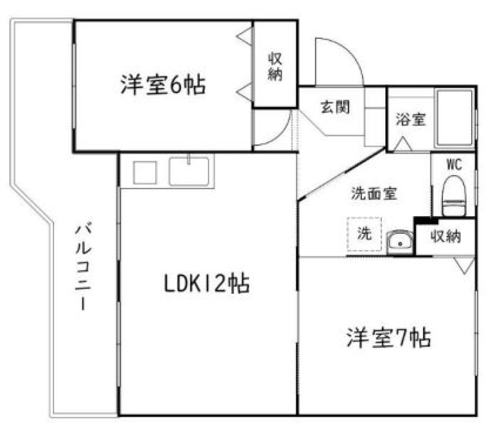 壁紙が主役のお部屋の間取り図