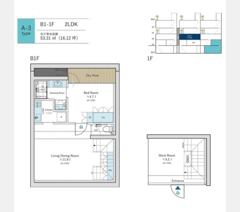 『住む』にも『働く』にも。の間取り図