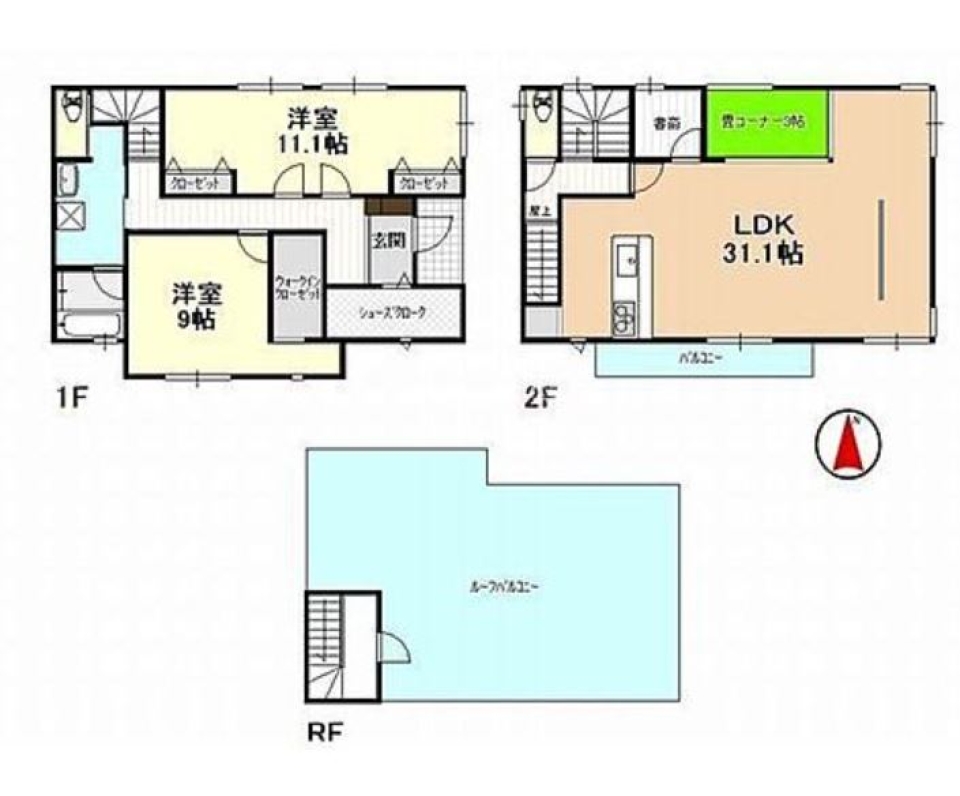 ＼ルーフバルコニー付き／みんなで思い出をつくる夢の家の間取り図