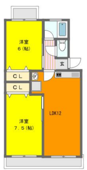 間取りは2LDKです