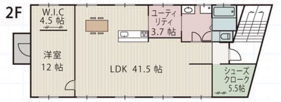 1LDKと3つのSがある、1LDK+3Sという珍しい間取り。