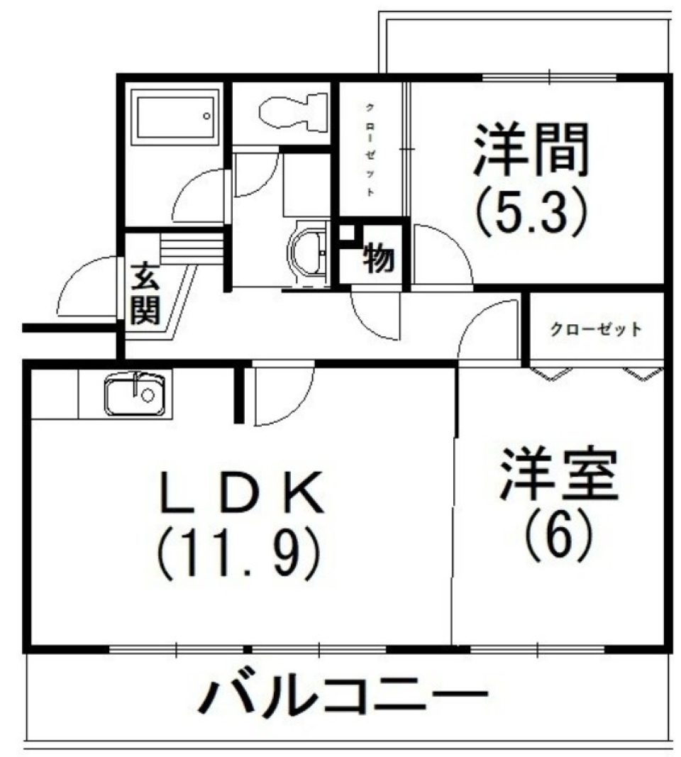 2LDKの間取りです