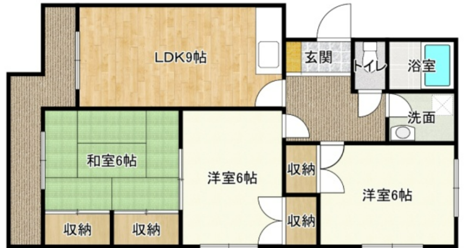 【リノベーション物件】眺望抜群の3LDKの間取り図