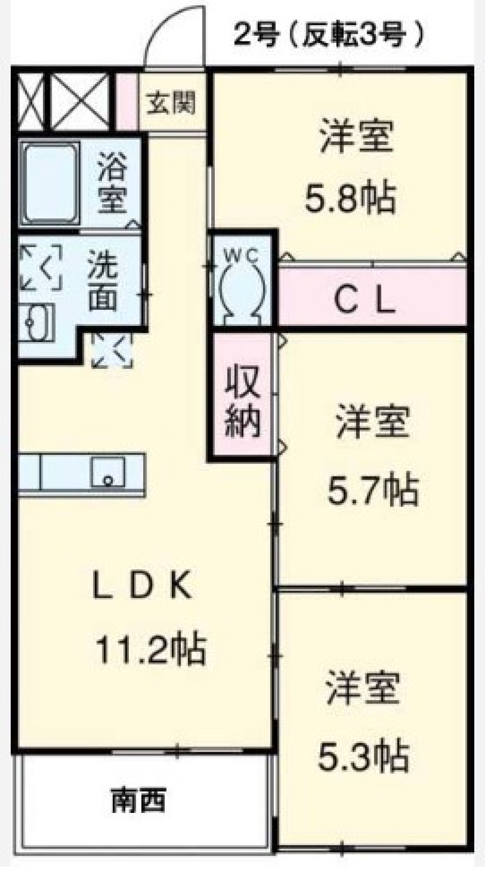 3LDKの間取りです