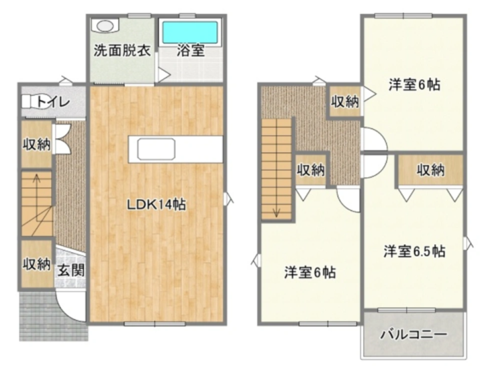 家族とペットで憧れの一戸建てLIFE♪の間取り図