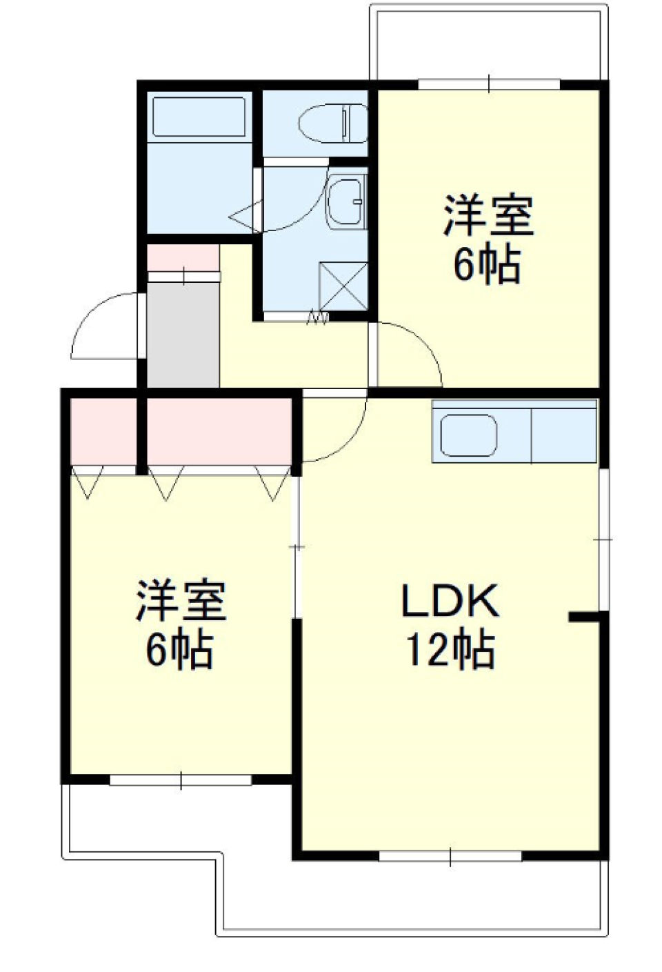 白が主役のシンプル住まいの間取り図