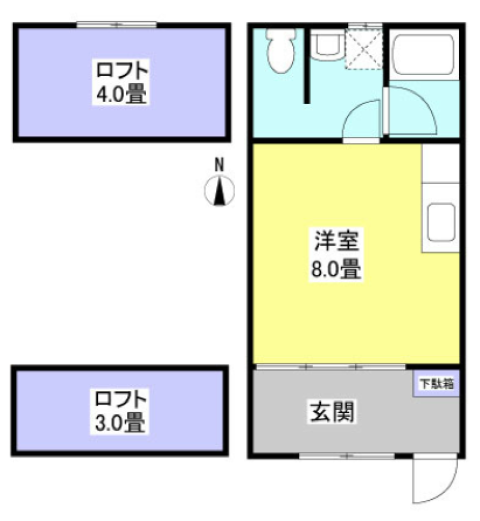 土間とロフト付きのおしゃれワンルーム♪の間取り図