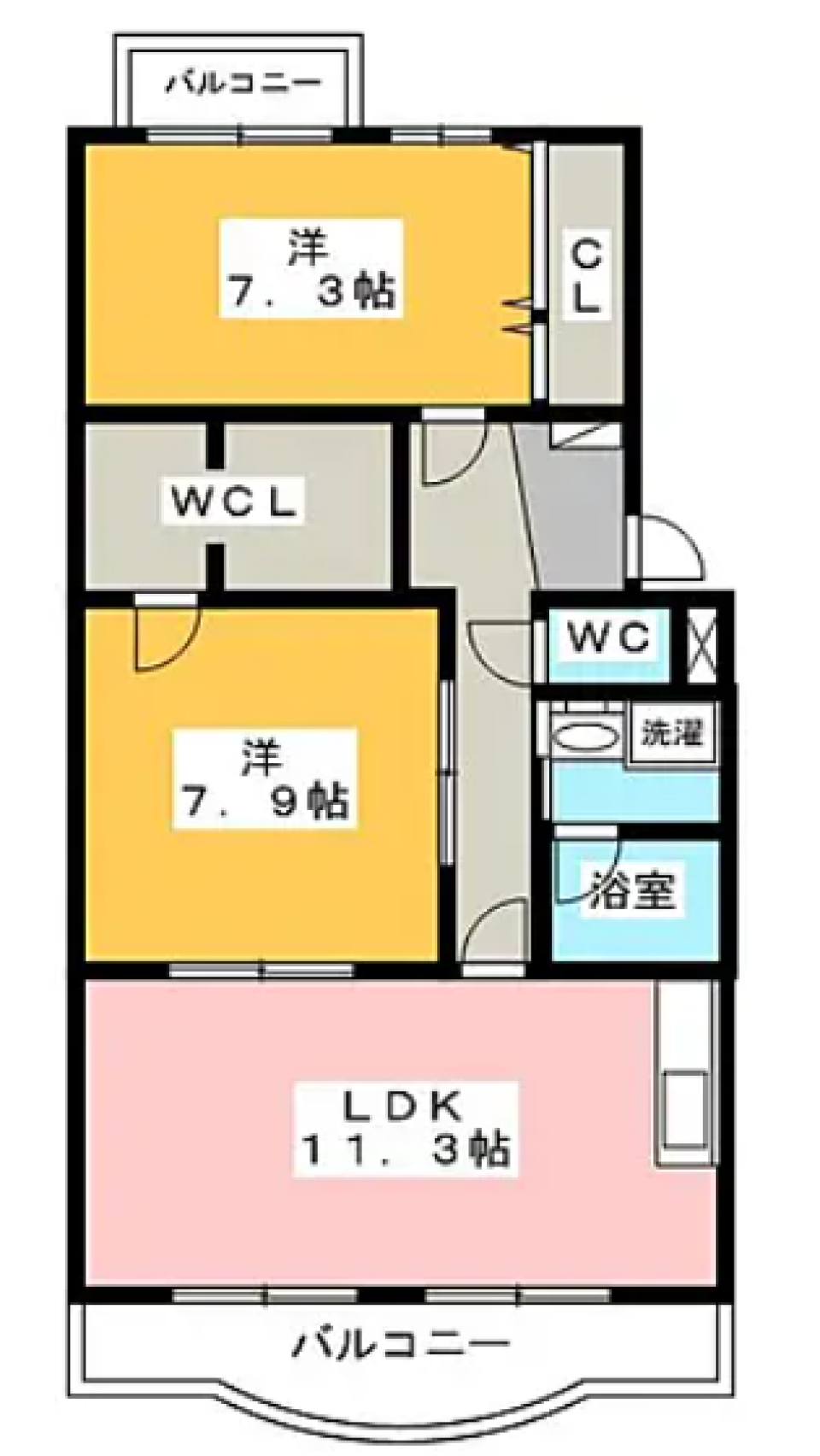 2LDK の間取り