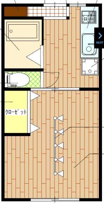 シンプルな1DKです