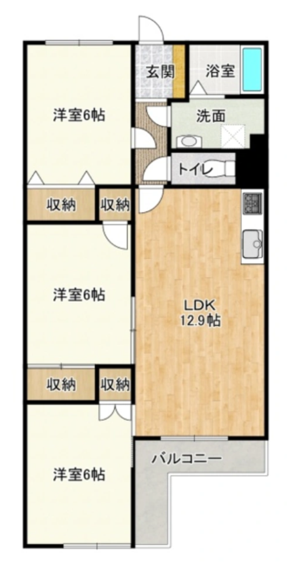 ファミリーで住むならここ♪の間取り図