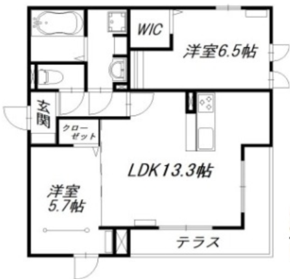 2LDKの間取り