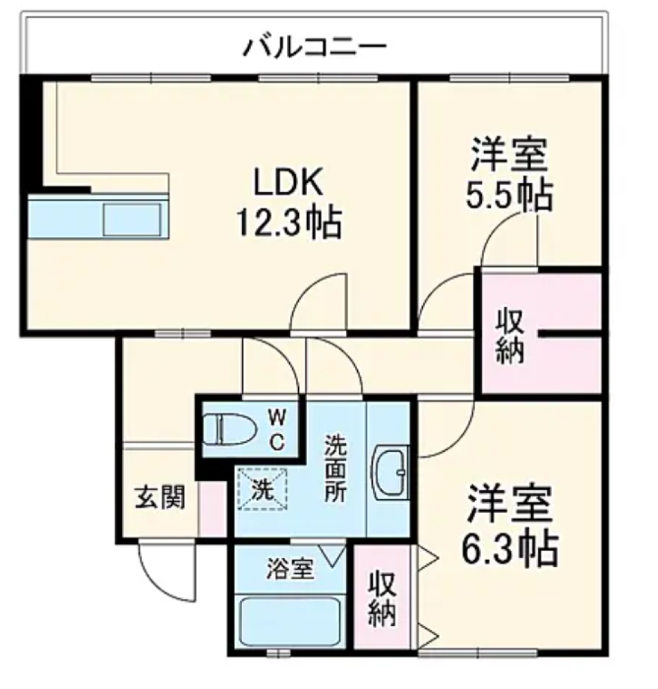 シャビーシックなカウンターで朝食をの間取り図