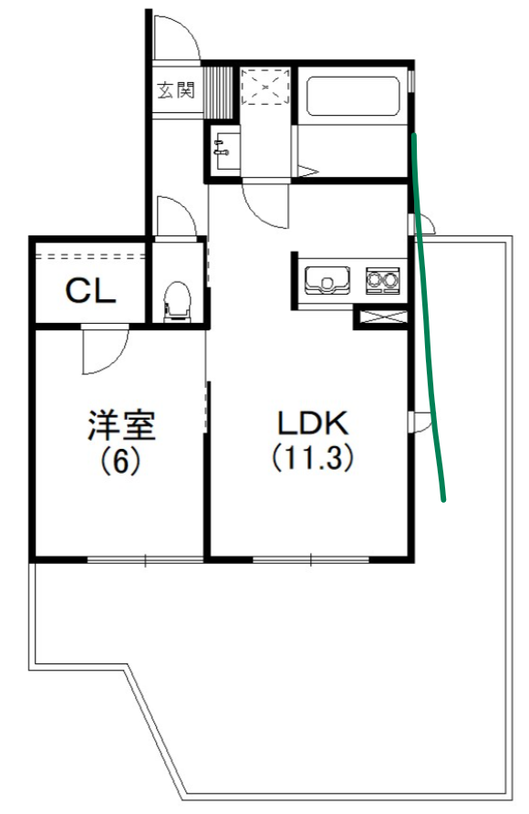 専用庭付き1LDK！