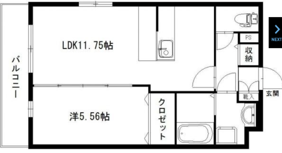 陽の当たるカウンターで朝食を?の間取り図