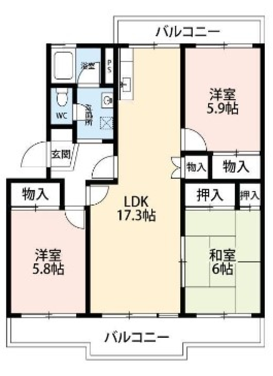 広々17帖超えのLDK！！の間取り図