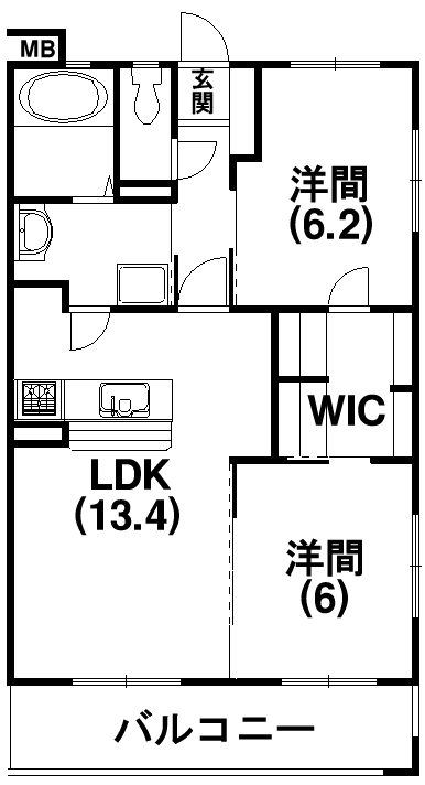 2LDKの間取り