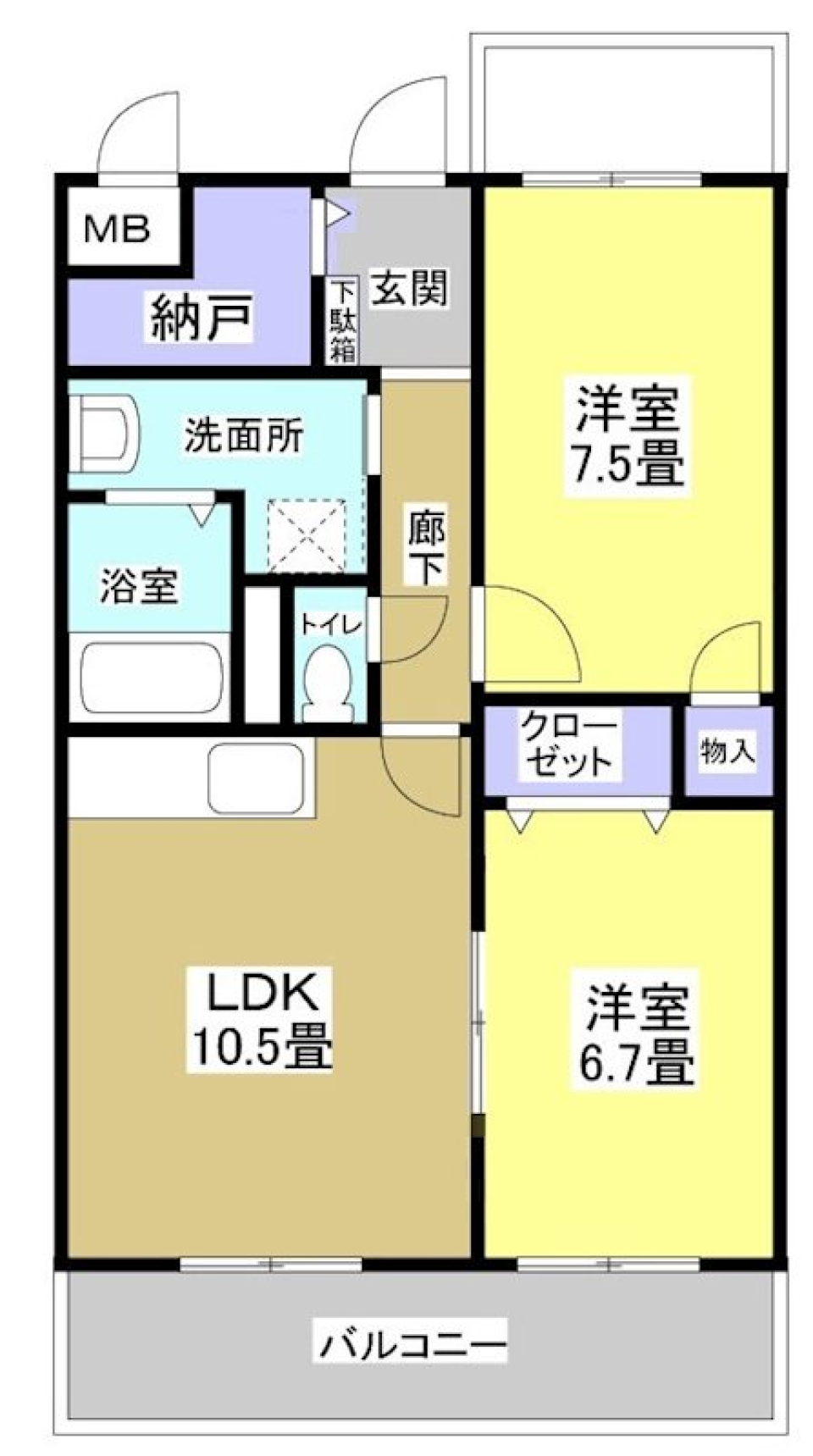 オーシャンビュー！が望めるの間取り図