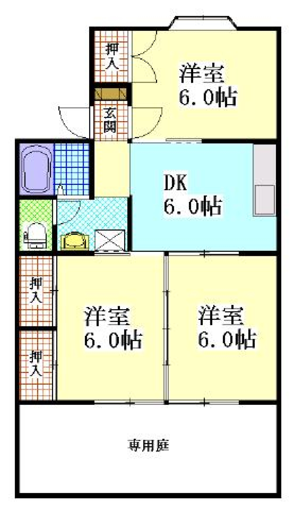 庭とペットの癒しの間取り図