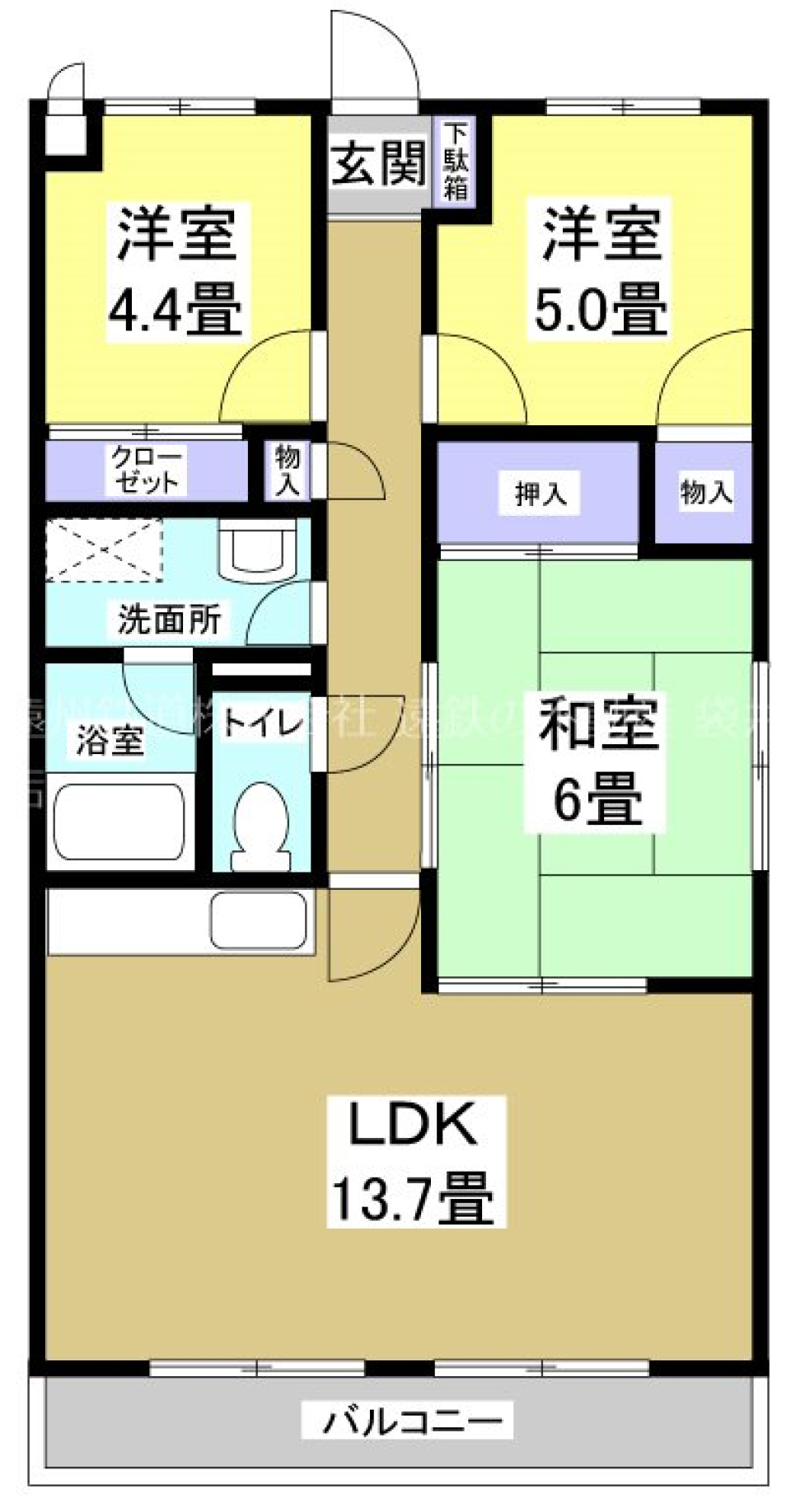 青いキッチンで毎日料理の間取り図