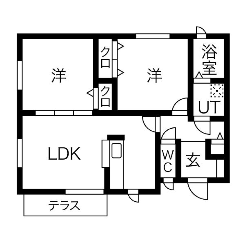 "家具フリー"オプション付きの物件。の間取り図