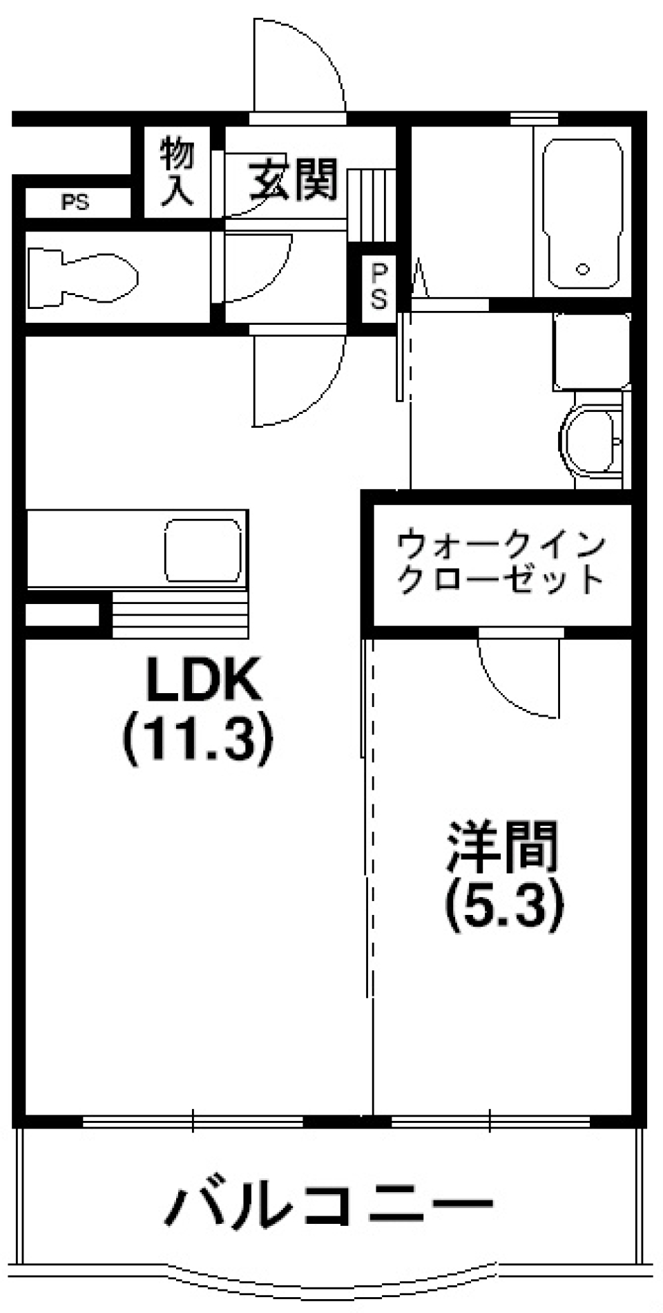 相手の料理を失敗した瞬間の表情も見逃さない、この対面キッチンの間取り図