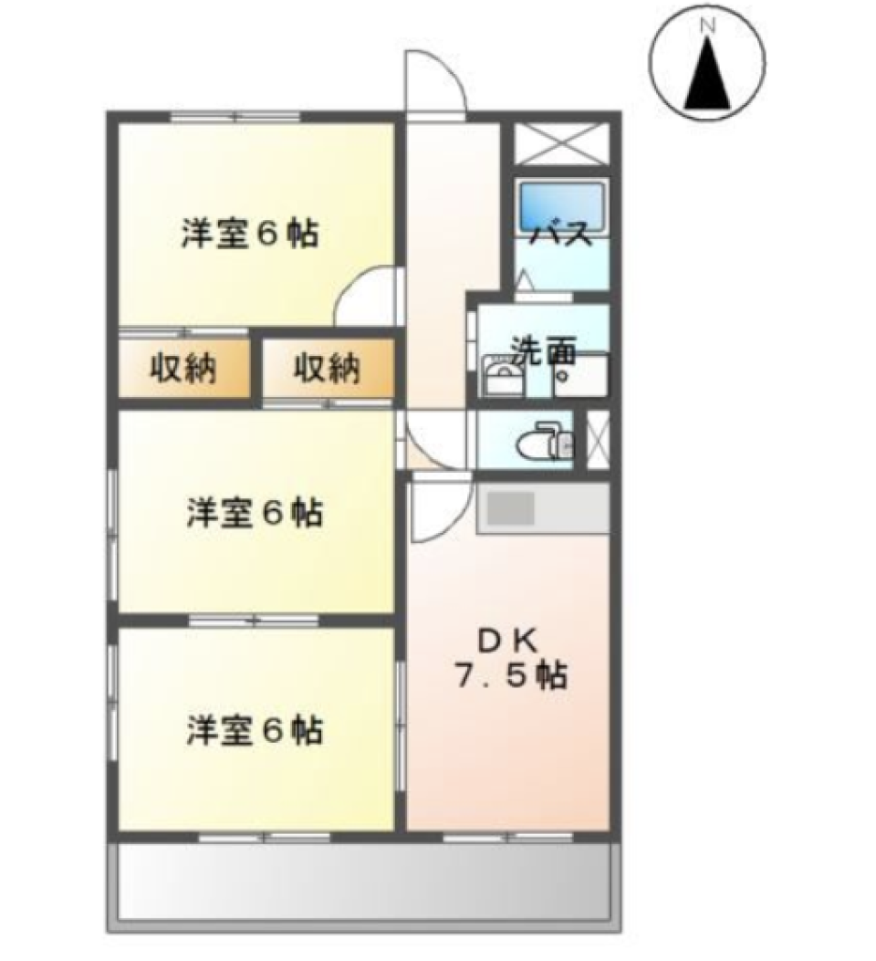 ホワイトブラウンなモダンな暮らしの間取り図