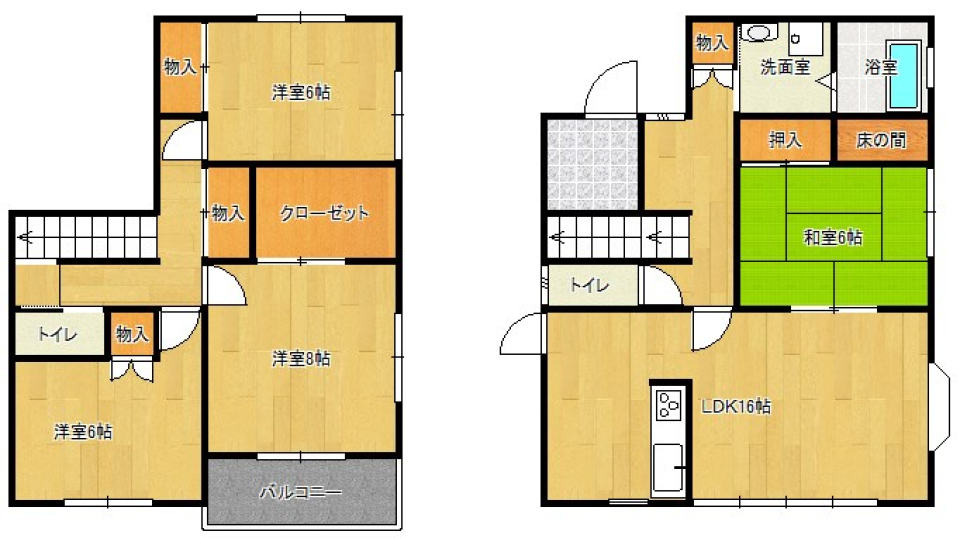 ウッドデッキで、癒し時間の間取り図