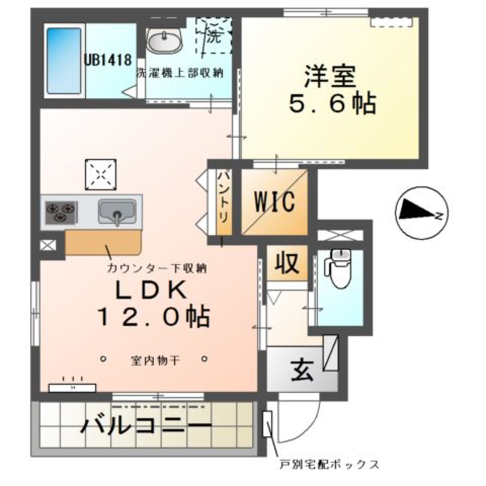 スタイリッシュな新天地の間取り図