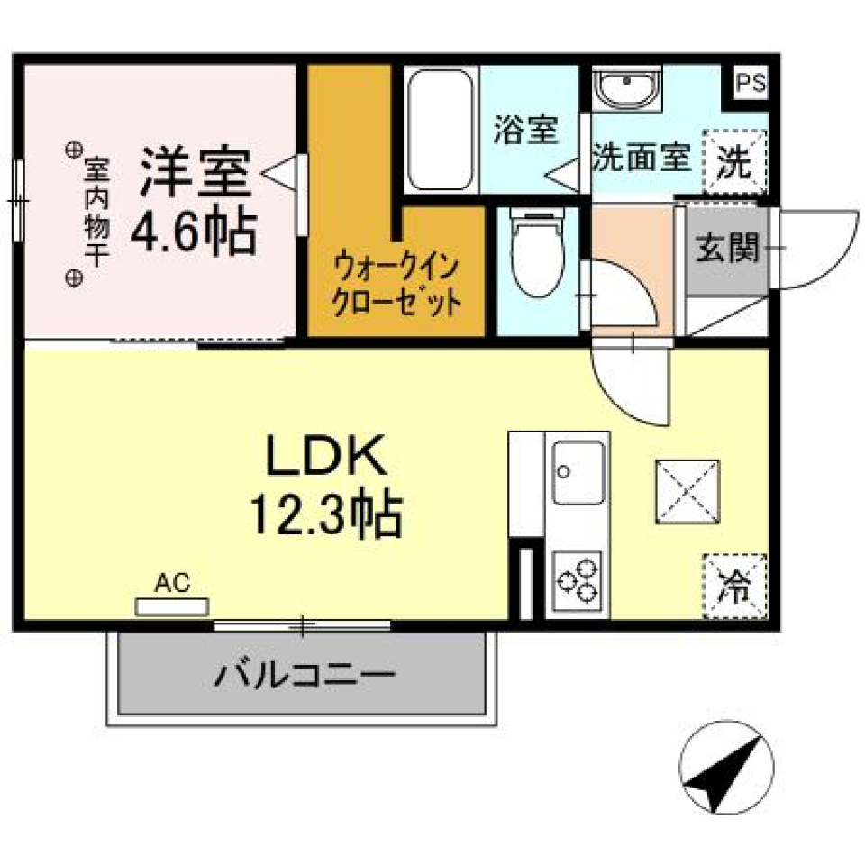 新築新生活、一歩前進の間取り図