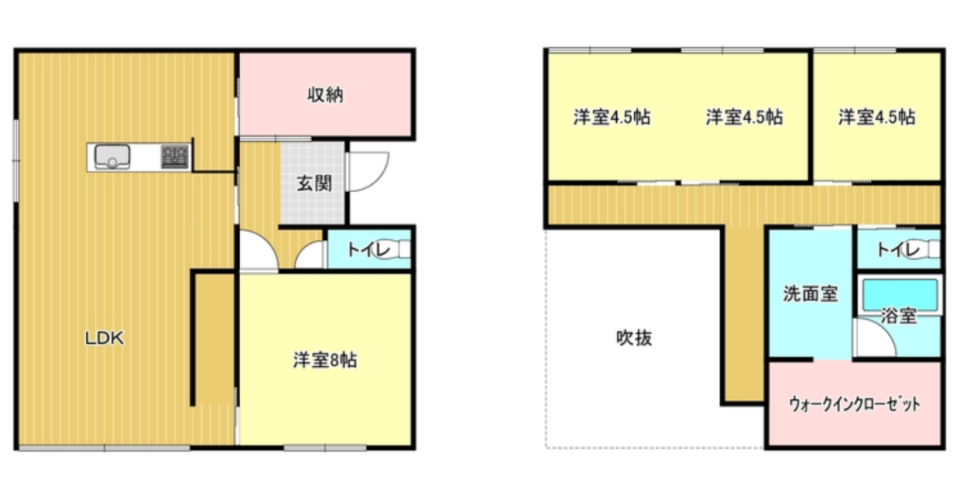 四角いギャラリーに住まうの間取り図