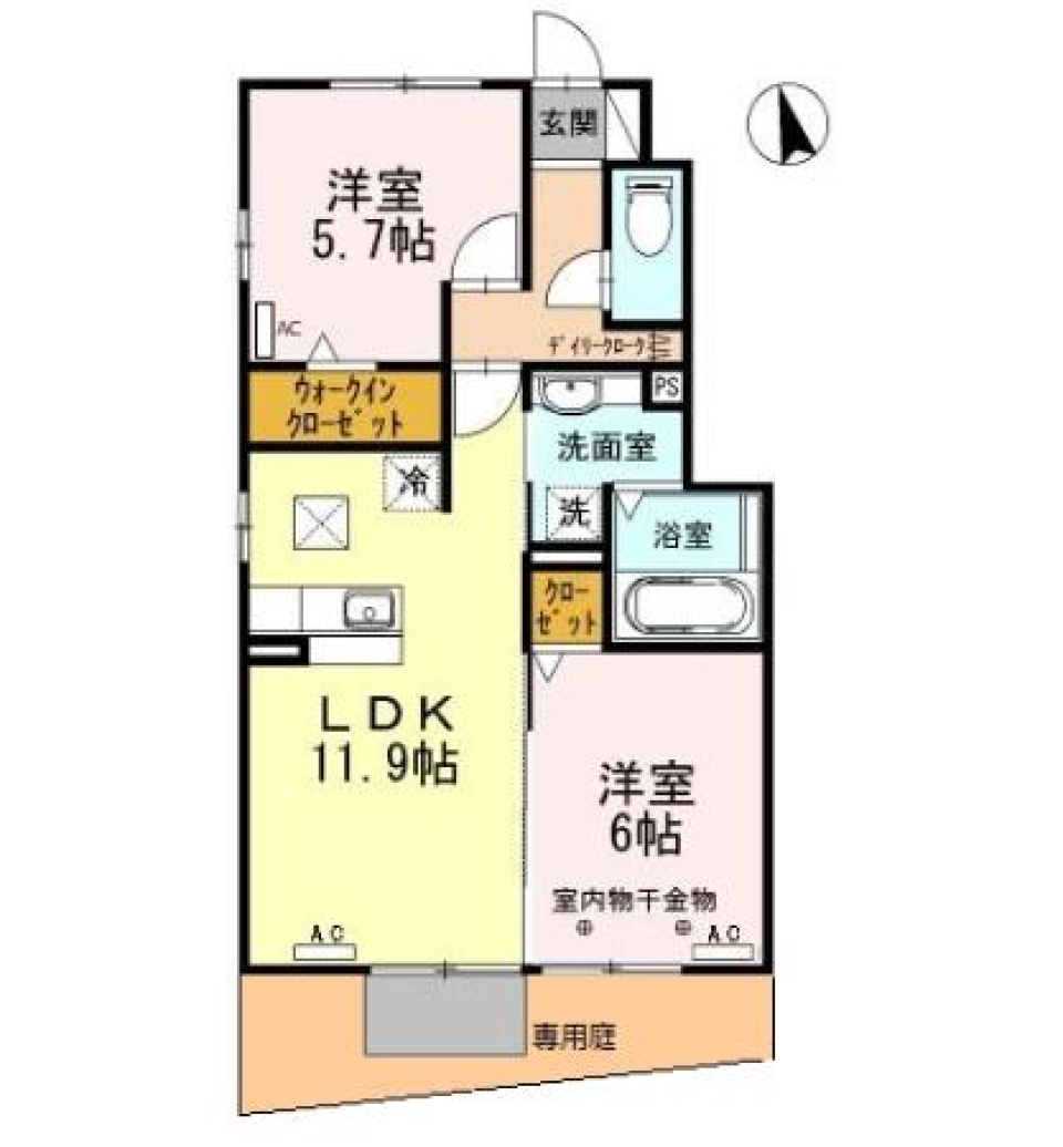 光溢れる部屋で、新生活スタート！の間取り図