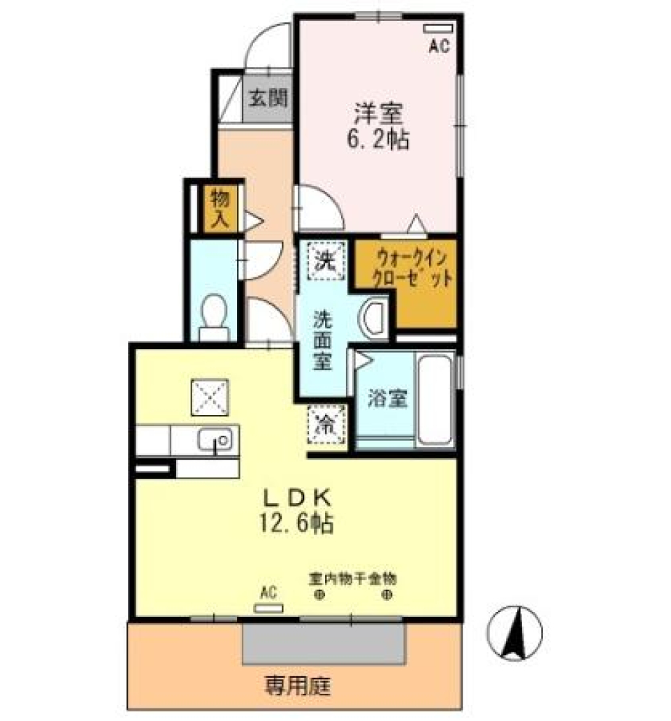 日差しと庭のある暮らしの間取り図