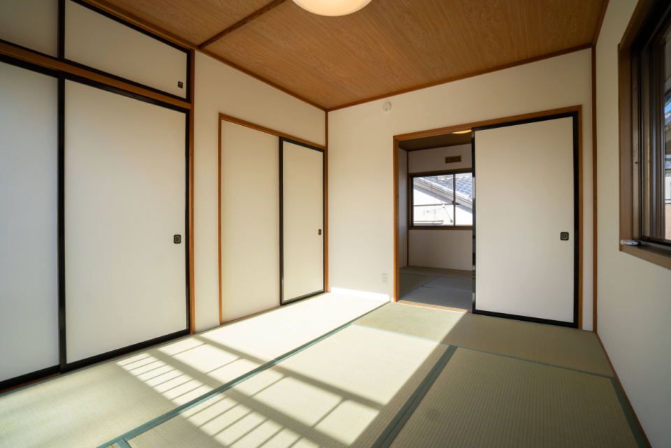 2階の和室は4.5帖と６帖で引き戸を開けると広々とした空間になります。