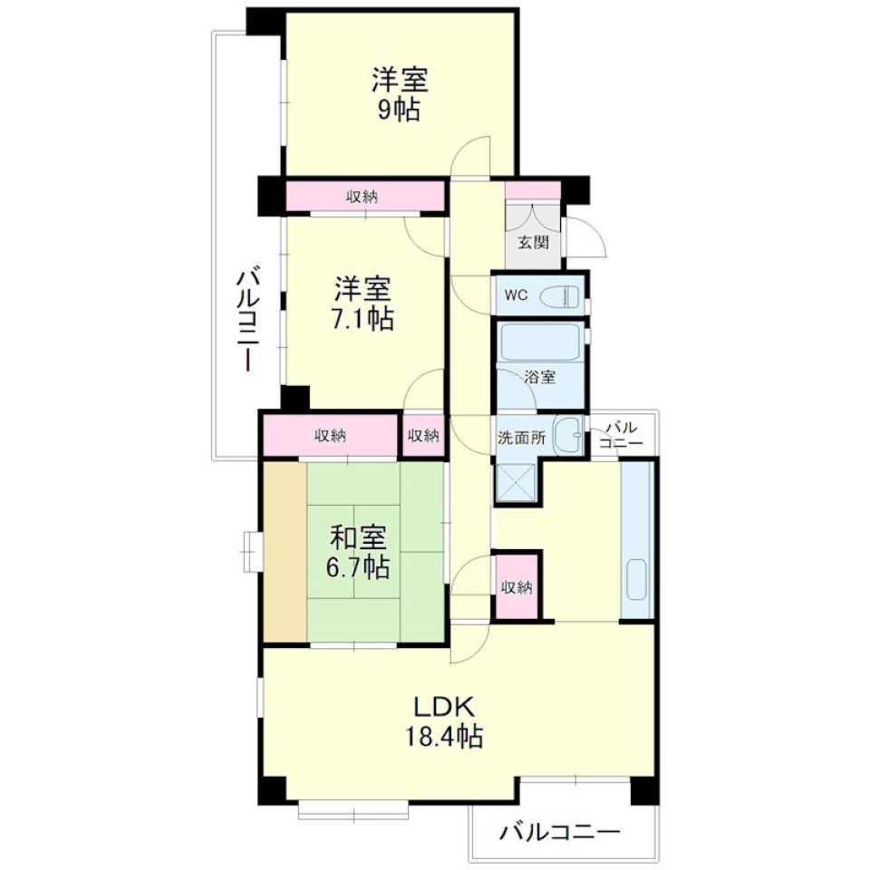 湖畔の美しい景色とペットとの生活を楽しめる最高のお部屋の間取り図