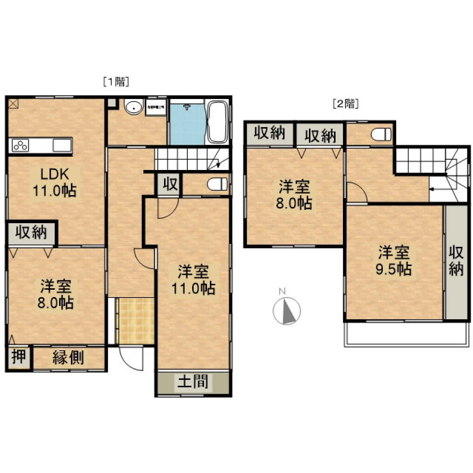 家族の笑顔が待っている、ちょっぴりレトロなお屋敷の間取り図