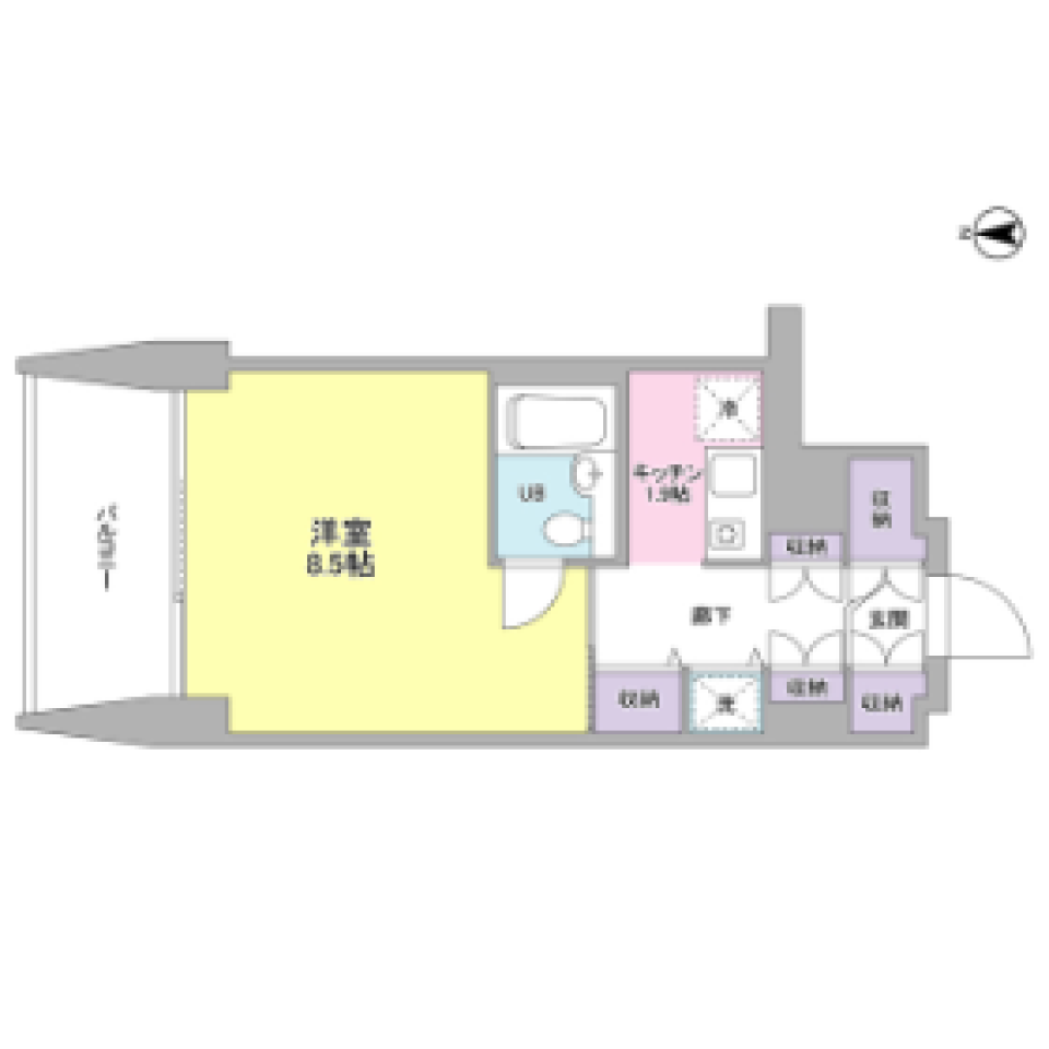 窓辺で佇みコーヒーをの間取り図