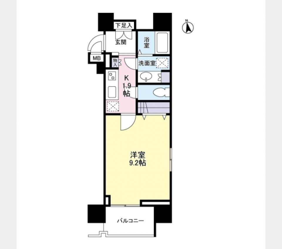 ガーラプレイス新宿御苑0908号室の間取り図