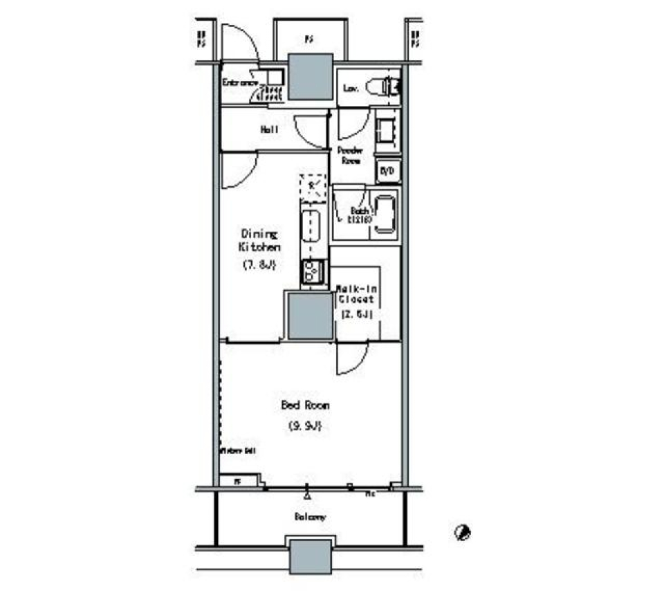 ＴＨＥ　ＴＯＫＹＯ　ＴＯＷＥＲＳ　ＭＩＤＴＯＷＥＲ　1722号室の間取り図