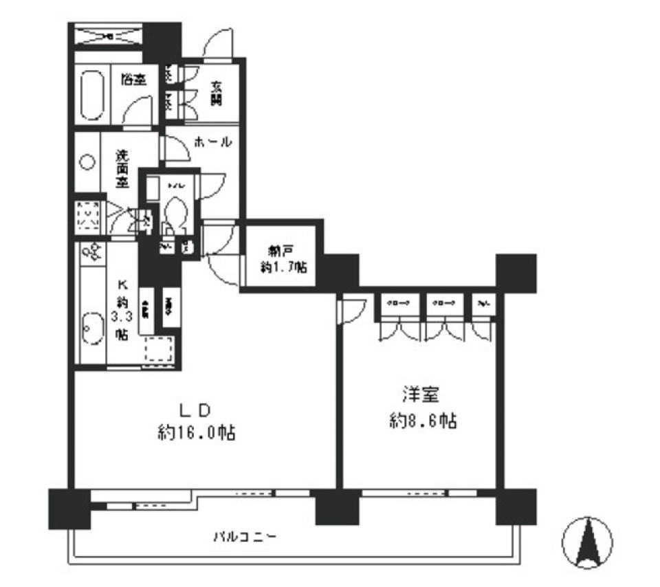 リバーポイントタワー 1406の間取り図