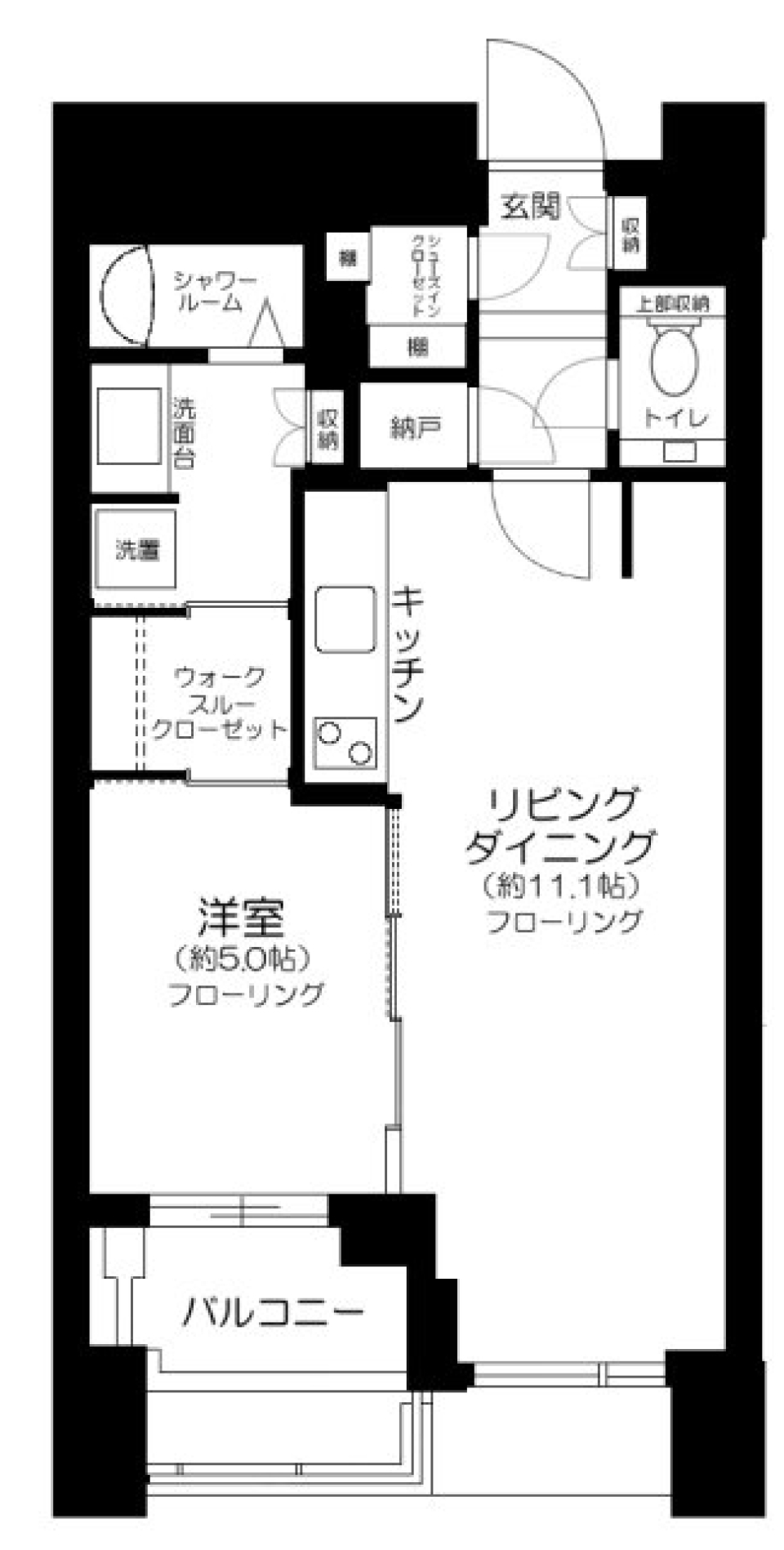 おひとりサイズの高層階　大江戸線「勝どき」駅 徒歩9分の間取り図