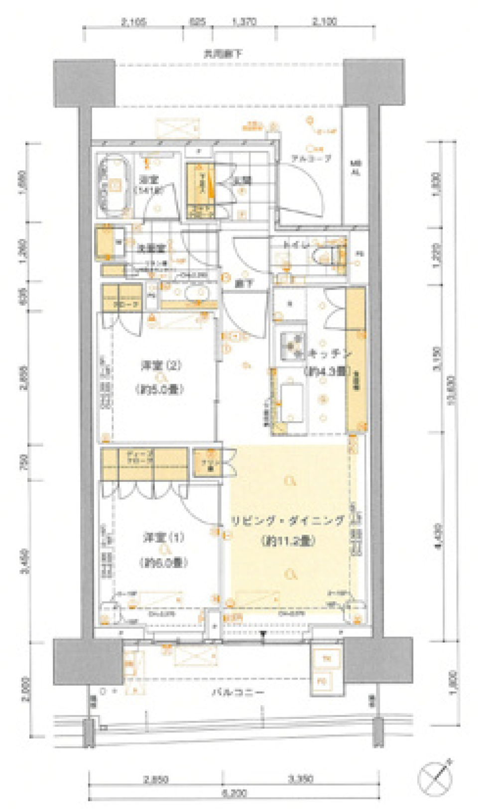 【ペット可】HARUMI LIFEの間取り図