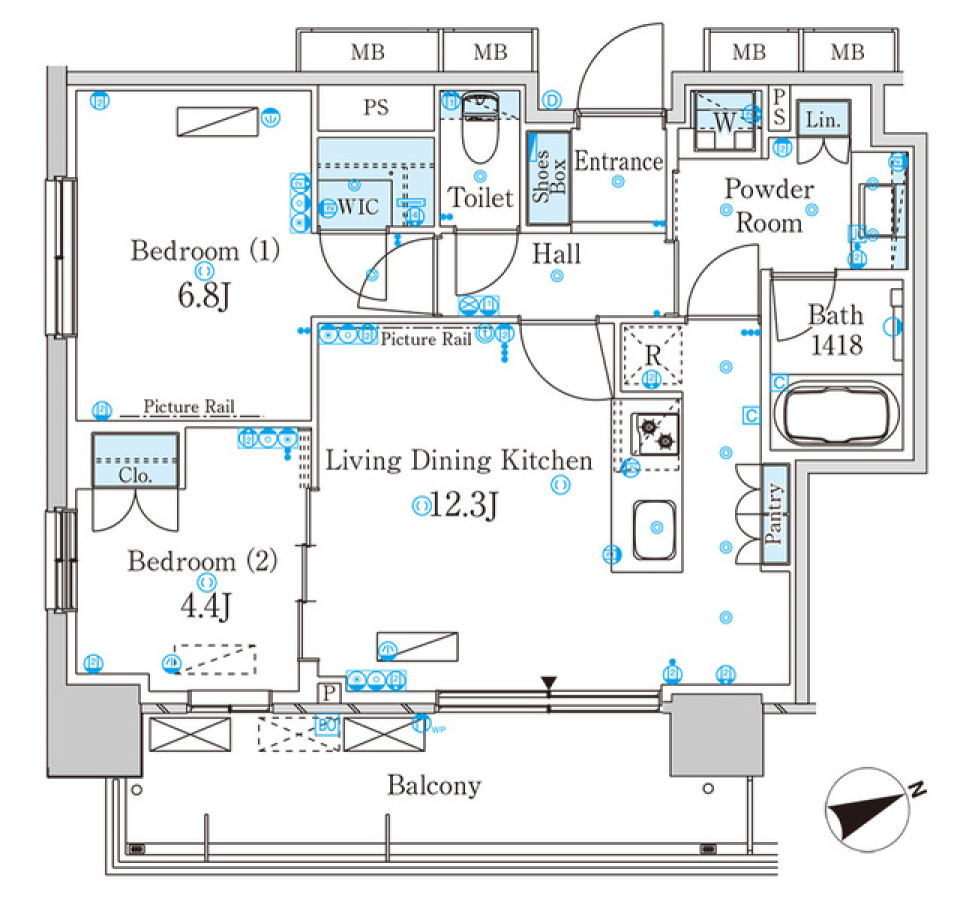 都心眺望の間取り図